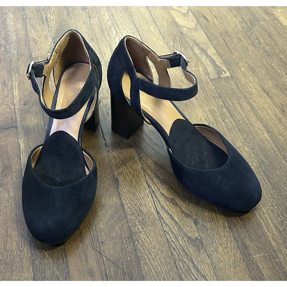 Sézane Katie Mary Janes Women's black suede block-heel pumps Size 7.5/38